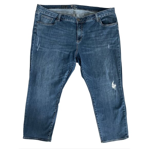 KUT From The Kloth High Rise Distressed Boyfriend Jeans Womens 24W Stretch 46x29 - Picture 1 of 8